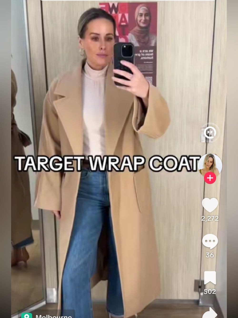 NWT • A NEW DAY • Double Face Belted Wrap Coat Classic Belted Camel Coat - Picture 3 of 11